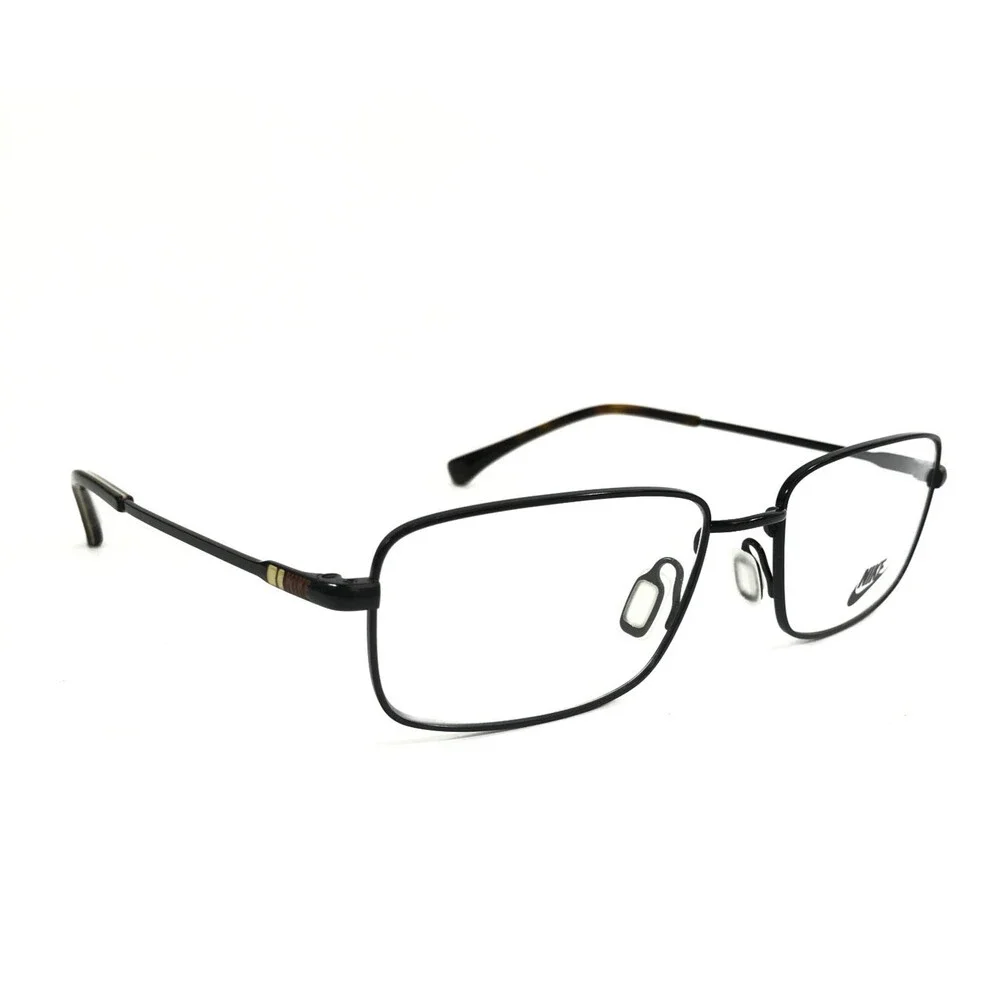 Nike Eyeglasses Frames 8205 001 Satin Black Rectangle Wire Rim 52-17-140